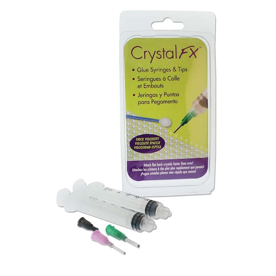 The Beadsmith&#xAE; Crystal FX&#x2122; Thick Viscosity Glue Syringes &#x26; Tips